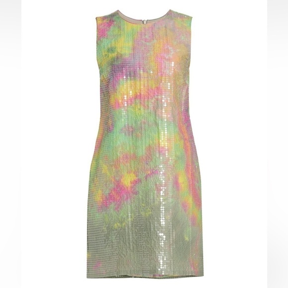 NWT Le Superbe Ibiza Days Sequin Shift Mini Dress Multi Color Tie Dye Sz 0 - Picture 6 of 15